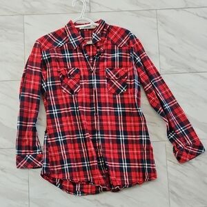 Red Plaid Long Sleeve Shirt
